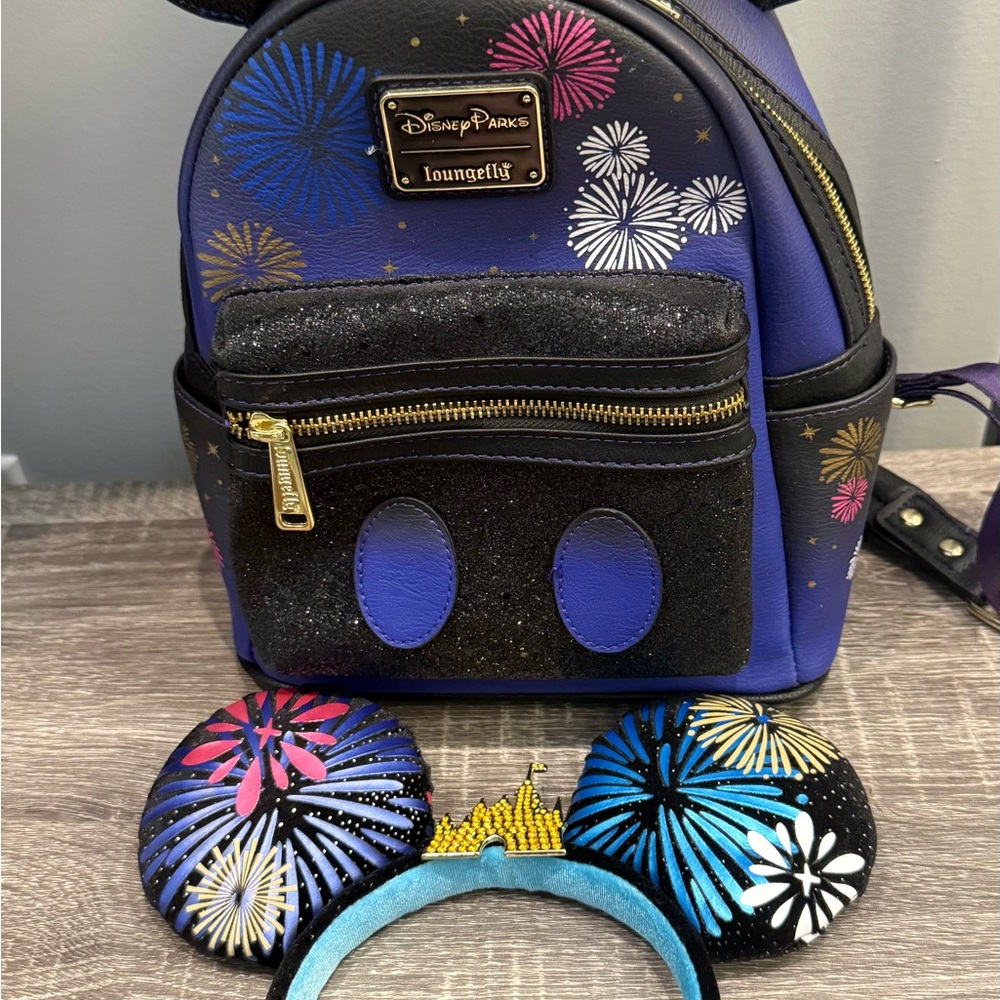 Loungefly Disney Parks Main Attraction 50th Anniversary Backpack & Headband Set